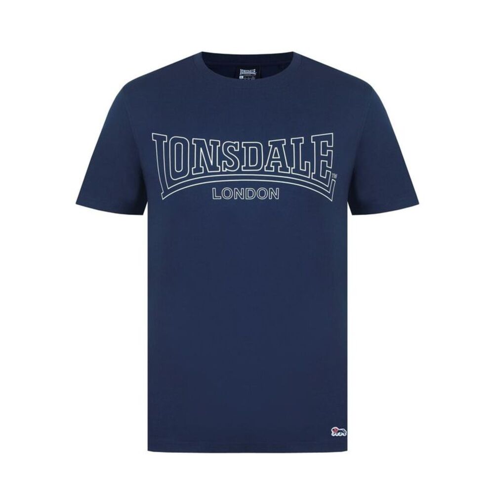 Lonsdale Mens Geometric Logo T-Shirt / Navy